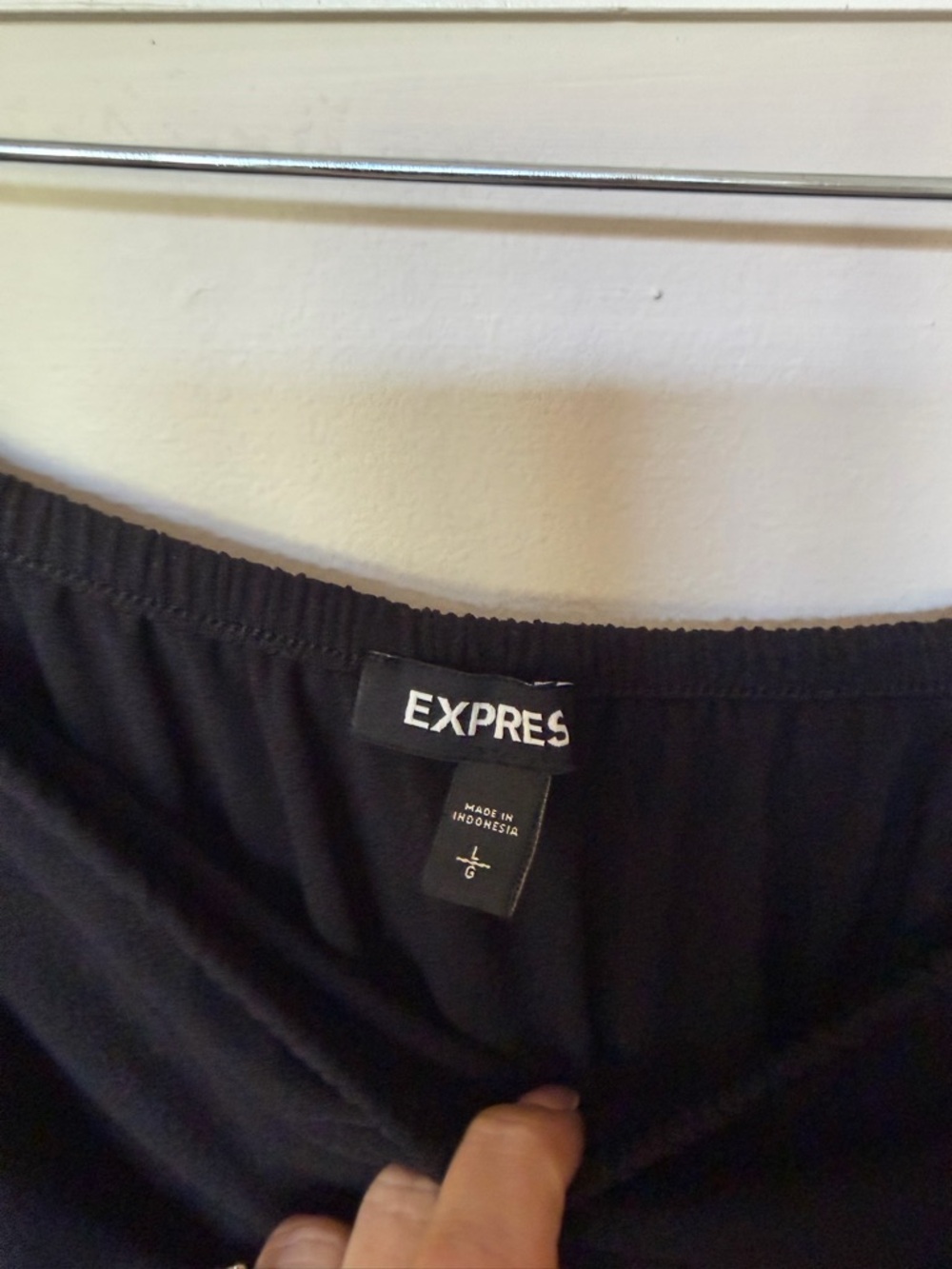 Express Black Strapless Jumpsuit with Beige Side Panels - Picture 3 of 3